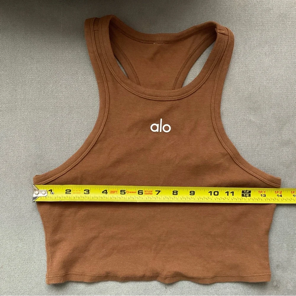 Alo Yoga Aspire Tank Bright Cinnamon Brown/White S